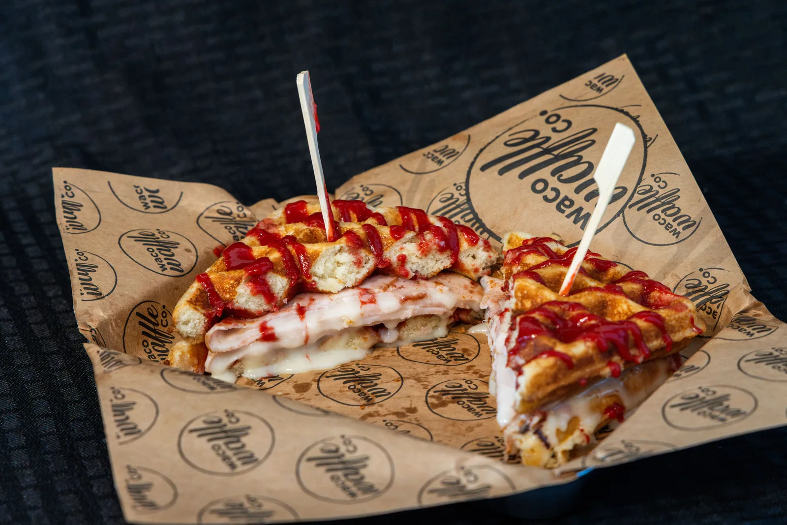 Alico, savory waffles from Waco Waffle Co.