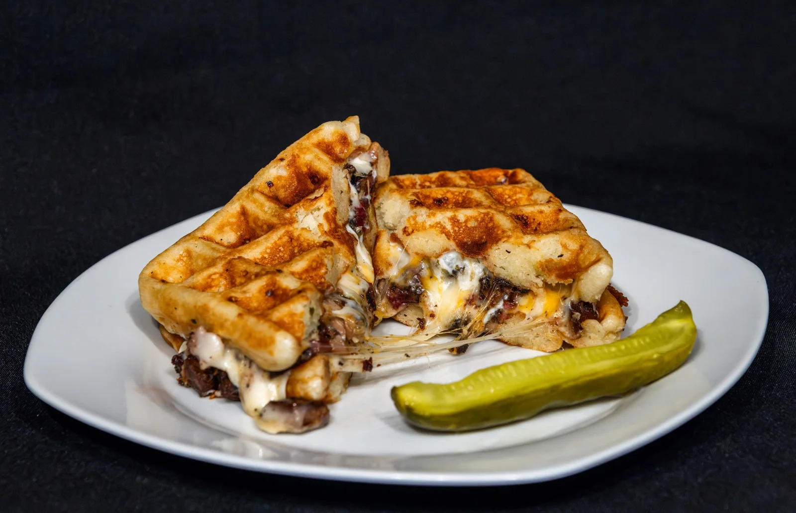 Brisket Grilled Cheese, sandwiches from Waco Waffle Co.