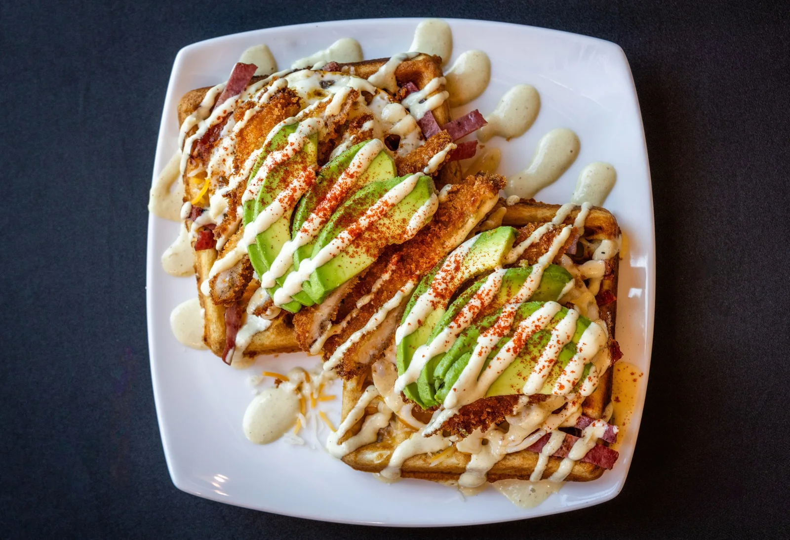 Washington, savory waffles from Waco Waffle Co.